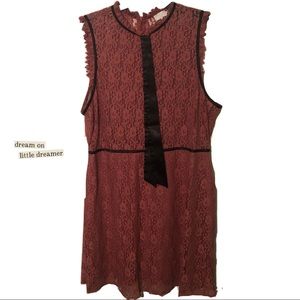 ❤️Forever 21 + Lace Dress with Tie Mauve